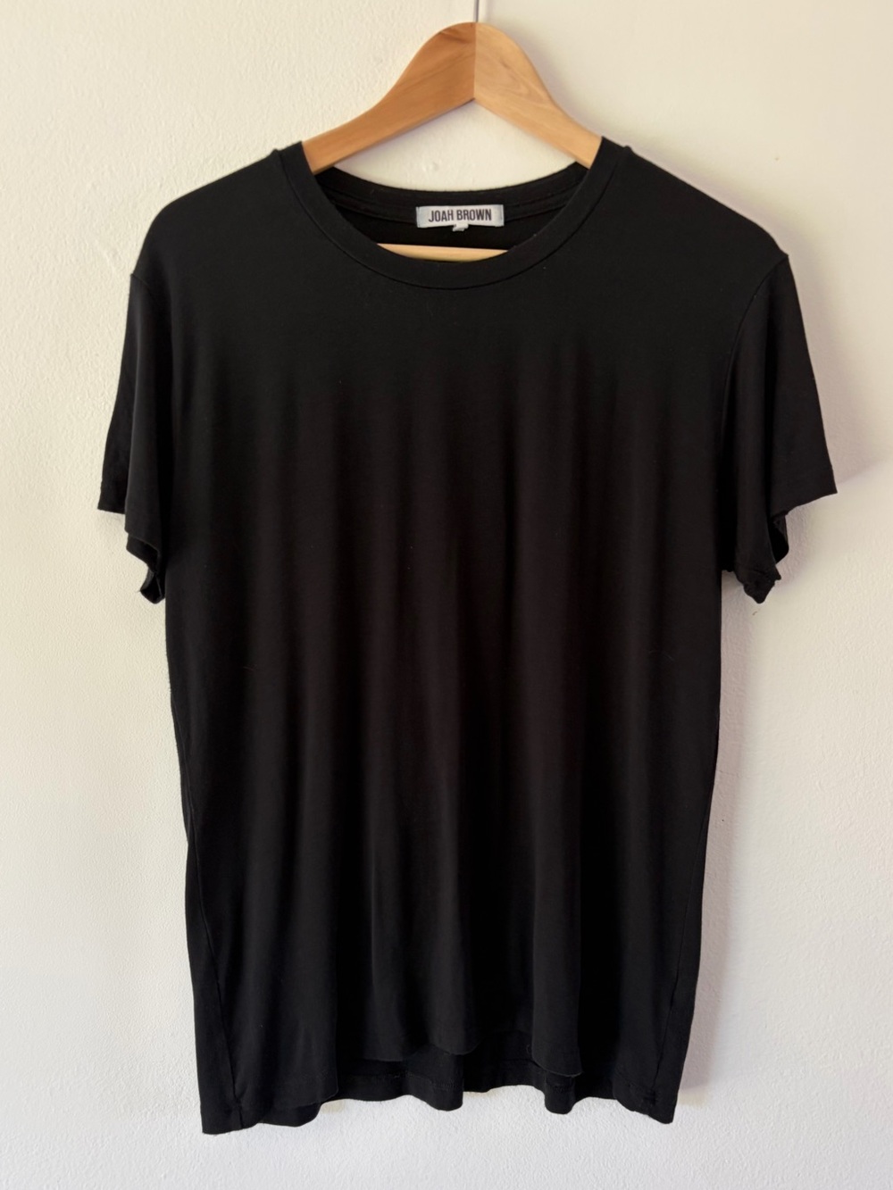 Joah Brown Black Short Sleeve Modal Crewneck T- Shirt One Size